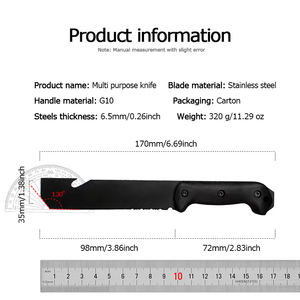 มีดแคมป์ปิ้งสแตนเลส Kabbah LS058 พร้อมด้ามจับ G10 ระดับ DIY ปรับแต่งได้ รองรับการใช้งานแบบ OEM - Product Image 6