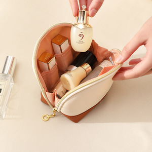 PU Patchwork Large Capacity Zippered Cosmetic Tote, Portable Travel Wash Bag <strong>Make</strong> <strong>Up</strong> <strong>Case</strong> - Product Image 2