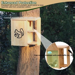 Nid suspendu en bois pour écureuils, boîte d'élevage pour animaux de jardin, mangeoire à oiseaux en bois massif, maison pour hamsters - Product Image 4
