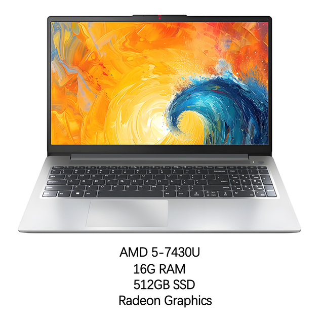 New Lenovo A15H AMD Ryzen 5-7430U 16G Memory 512G SSD 15.6" IPS FHD Customizable AMD Radeon Graphics Portable Business Laptop
