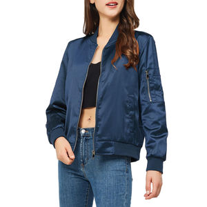 Chaqueta de Satén para Mujer, Estilo Urbano, Alta Costura, con Detalles de Piel de Oveja, Nailon Impermeable y Resistente al Viento, Marca Privada, Se Admite Pedidos al por Mayor - Product Image 1