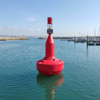 Bouée de navigation solaire à LED, marqueur marin en PE, balise d'avertissement flottante pour l'océan et la plage, avec tuyau inclus