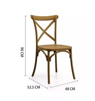 La conception classique empilable pas cher X Croix arrière en plastique durable hôtel Restaurant maison cuisine salle à manger chaises