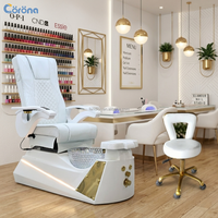 Mobilier professionnel pour salon de manucure, fauteuil de pédicure de luxe avec bassin en cristal pour institut de beauté