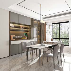 Aparador de Estilo Contemporáneo con Sección para Botellas de Vino, Adecuado para Comedor y Recepciones, Estructura de Madera Maciza y Puertas de Vidrio - Product Image 3