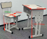 Ensemble de bureau et chaise d'école réglable double ou simple, inspiré du MDF, de haute qualité, mobilier ergonomique pour l'école et l'hôtellerie