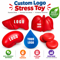 Balle anti-stress souple en PU écologique en forme de cœur rouge avec impression typographique, logo personnalisé, vente en gros, jouet à presser très populaire