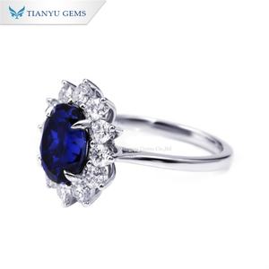 Tianyu Gems Zafiro Piedras preciosas 3ct Mayorista Proveedores Moissanite VVS Moissanite Anillo Compromiso - Product Image 2