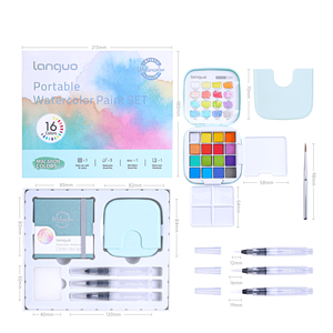 Ensemble de <span class=keywords><strong>peinture</strong></span> à l'eau solide professionnelle Macaron Pastel 24/36 couleurs 20ml - Tons doux Qualité artiste - Product Image 5