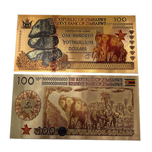 1200 pièces/lot Billet de banque en or de 100 milliards de dollars zimbabwéens avec motif éléphant, en papier, en boîte, pour collection et cadeaux souvenirs - Product Image 6