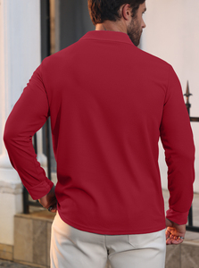 Lässig Mercer ized 100% Polyester Custom Logo High Fashion Großhandel Langarm Polo - Product Image 3