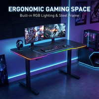 Table de jeu AORlifting E-sports avec certification CE, plateau en placage de fibre de carbone, vitesse de levage de 20 mm/s, avec crochet pour casque, vente en gros d'usine