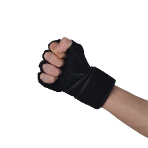 <b>Weight</b> Lifting <b>Gloves</b> Black And Red Men's Fitness Training Wrist Support For Weightlifting Exercise - Product Image 2