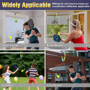 Aide à l'entraînement de pickleball avec rebondisseur pour la pratique solo, améliore les réflexes et la coordination œil-main, entraîneur portable - Product Image 6