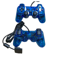 Manette de jeu filaire PS2 bleue manette transparente manette manette bleu clair Controlador Mando Shock PC jeu vidéo Compatible