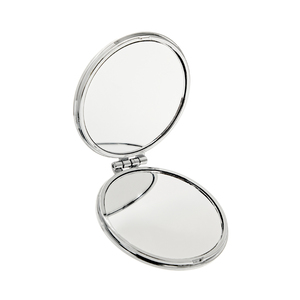 Cute Grey Curly Plush Heart Compact Mirror with Keychain with Bow Bell Braided Rope Dual Sided HD Glass <b>Pocket</b> Makeup Mirror - Product Image 3