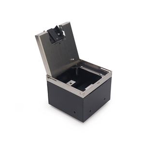 Boîte de plancher surélevé avec couvercle de prise de courant à verrouillage automatique et ports de données et d'alimentation intégrés - Product Image 4