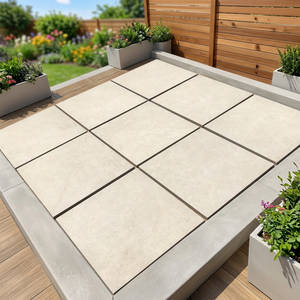 Azulejo de porcelana resistente moderno de 20mm para exteriores 60x60cm Monolith Crema R11 antideslizante calidad de exportación India - Product Image 1