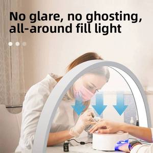 New U Shape LED Aluminum Alloy <b>Nail</b> <b>Desk</b> Lamp Half Moon Professional Manicure Fill Light Home <b>Nail</b> Art Gel Curing - Product Image 5