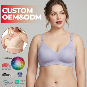 Plus Size Wire Free <strong>Bra</strong> High Quality High Environmental Protection European US Market Seamless Bralette 3/4 <strong>Cup</strong> <strong>UK</strong> Jelly <strong>Bra</strong> - Product Image 1