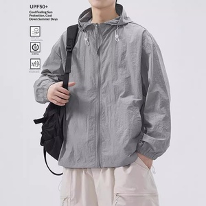 <span class=keywords><strong>Vêtement</strong></span> de protection solaire léger en soie glacée pour <span class=keywords><strong>homme</strong></span>, été, UPF50+, <span class=keywords><strong>anti</strong></span>-<span class=keywords><strong>UV</strong></span>, respirant, à capuche, 100% nylon, coupe ample - Product Image 2