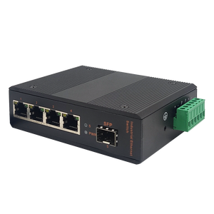 Convertidor de Medios de Fibra Óptica Gigabit en Oferta, 1 SFP Fibra + 4 RJ45, Modo Único <span class=keywords><strong>LCSC</strong></span> 1550nm 20/40/80KM, Convertidor de Medios Industrial - Product Image 1