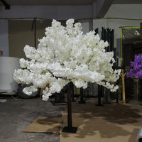 S506 Nouveau design Arbre floral artificiel de 1,20 m de haut, blanc ivoire, centre de table floral pour décoration de table de mariage