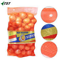 18 "X 25" Groothandel Custom Pp Plastic Brandhout Leno Mesh Tas Rood Geel Groene Kleur Ui Aardappelzak Voor Plantaardige Verpakking