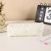 Trousse à crayons en cuir motif floral mignon et frais pour filles, sac de rangement simple pour fournitures scolaires