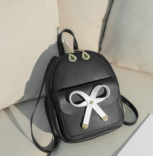 Mini Fashion Backpack for Women PU Leather Anti-Theft Zipper Closure Small Capacity Portable & Solid Color Design