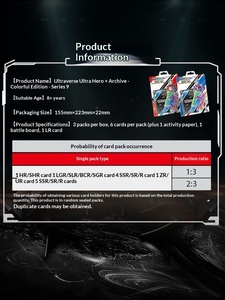 การ์ดสะสม Kayou <span class=keywords><strong>Ultraman</strong></span> Edition 9 ชุดการ์ดสะสมอนิเมะ TCG อย่างเป็นทางการ วัสดุกระดาษ ขายส่ง/ขายปลีก - Product Image 3