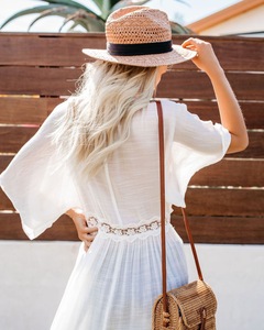 Hot Selling Boho Kimono Plain Color <strong>Wedding</strong> Dresses Sexy White Beach <strong>Cover</strong> <strong>up</strong> - Product Image 2