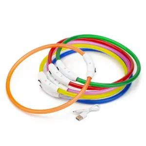 Pet Supplies Glow Pet Collar USB Charging Third Gear Light Adjustable Flash Dog Collar