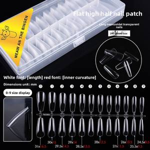 Esmalte <span class=keywords><strong>de</strong></span> <span class=keywords><strong>uñas</strong></span> <span class=keywords><strong>de</strong></span> arco plano <span class=keywords><strong>de</strong></span> doble uso sin costuras, extensión extraíble en caja, transparente, esmerilado, estilo francés, tamaño medio completo - Product Image 6