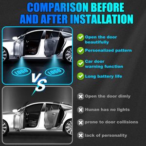 Projecteur <span class=keywords><strong>LED</strong></span> sans fil USB universel Shuntour pour voiture, lumière de bienvenue avec logo, projecteur d'ombre fantôme HD pour la décoration automobile, lumière d'ambiance - Product Image 6