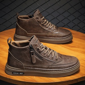 Casual Outdoor Boots Male High Top PU Leather <b>Shoes</b> New Men Boots Fashion <b>Shoes</b> Fashion Ankle Boots Business Sneakers - Product Image 2
