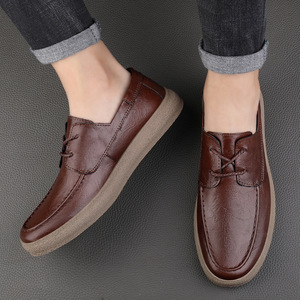 New Wholesale Pure Cow Leather Men's Casual Shoes Winter Spring Wedding Loafers Slip-On <b>Platform</b> Comfort Soft Breathable - Product Image 4