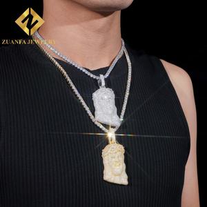 Collar con Colgante de Jesús de Moda, Joyería Hip Hop, Chapado en Oro GRA, Plata de Ley 925, Diamante Moissanita VVS - Product Image 6