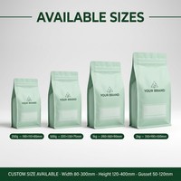 Sachet en plastique alimentaire écologique à fond plat avec logo personnalisé, thermoscellable, faible MOQ, 340g 500g 1lb, pour poudre protéinée