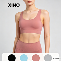 Soutien-gorge de sport personnalisé pour femme de haute qualité, maintien élevé, extensible dans quatre directions, pour yoga et pilates, logo avant, service OEM, couleurs disponibles