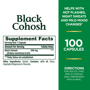 Complément de cohosh noir de haute qualité 540 mg pour un soutien naturel à la ménopause chez l'adulte – <span class=keywords><strong>Capsules</strong></span> de cohosh noir à base de plantes - Product Image 4