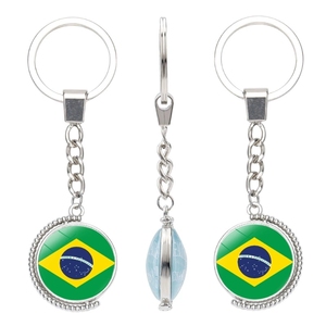 233 pays Design drapeau rotatif porte-clés drapeau national du pays porte-clés Promotion cadeau filature verre dôme Cabochon porte-clés - Product Image 3