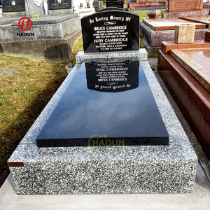 Pietra tombale in marmo bianco nero sesamo all'ingrosso nel cimitero pubblico - Product Image 6