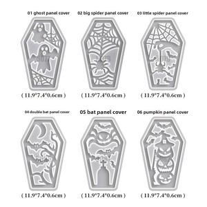 แม่พิมพ์ DIY โคมไฟตั้งโต๊ะฮาโลวีนแบบทำมือจัมพ์สูทตัดตารางฮาโลวีนเรซินอีพ็อกซี่เรซินแมงมุมไข่ค้างคาวเครื่องมือทำเค้ก - Product Image 3