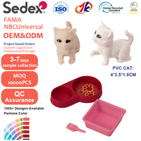 Mini ensemble de jouets pour chat en PVC, gamelle, bac à litière, kit interactif de jeu d'imitation pour animaux de compagnie, cadeau promotionnel OEM pour enfants