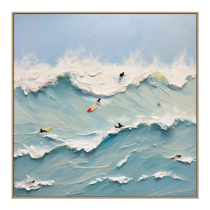 En gros Personnalisé Natation <span class=keywords><strong>Surf</strong></span> <span class=keywords><strong>Peinture</strong></span> Texture Mur Art Heureux Côte <span class=keywords><strong>Peinture</strong></span> sur Toile Base pour Hôtel Décor - Product Image 6