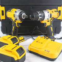 Kit de Perceuse Sans Fil et Sans Balais Électrique Portable 21V avec Batterie au Lithium, Idéal pour le Bricolage à Domicile, Inclut une Clé à Chocs Électrique