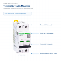 Disjoncteur Schneider IC65LMA 2P 16A 63A MCB/RCCB 400V 16kA Montage à clipser