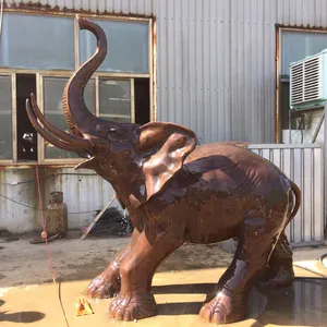 Outdoor Decoration Antique Cast Iron Statues of Giant Elephant