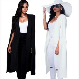 Blazer long pour <span class=keywords><strong>femme</strong></span> <span class=keywords><strong>Cape</strong></span> Coat Solid Lady Cardigan Poncho New Elegant Split Windbreaker Suit Coat - Product Image 1